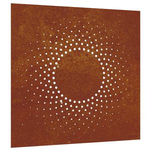 vidaXL Vrtna stenska dekoracija 55x55 cm corten jeklo sonce