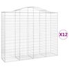 vidaXL Obokane gabion ko&scaron;are 12kosa 200x50x160/180 cm pocinkano železo