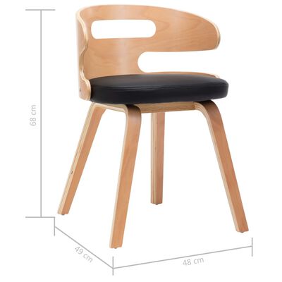 vidaXL Jedilni stoli 6 kosov črni ukrivljen les in umetno usnje