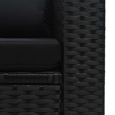 vidaXL Vrtna sedežna garnitura z blazinami 6-delna poli ratan črna