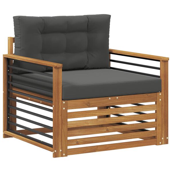 vidaXL Zunanja garnitura za sedenje Masivno akacijevo les in poliester