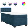 vidaXL Box spring postelja z vzmetnico modra 90x190 cm žamet