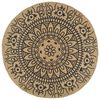 vidaXL Preproga iz jute s temno modrim potiskom ročno izdelana 90 cm