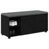 vidaXL Haldna klop z blazino s polico Črni Hrast 100 x 38 x 46 cm
