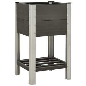 vidaXL Visoka greda s polico 50x50x90 cm WPC siva