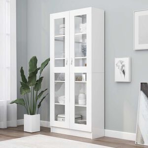 vidaXL Vitrina bela 82,5x30,5x185 cm iverna plo&scaron;ča