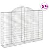 vidaXL Obokane gabion ko&scaron;are 9 kosov 200x30x140/160cm pocinkano železo