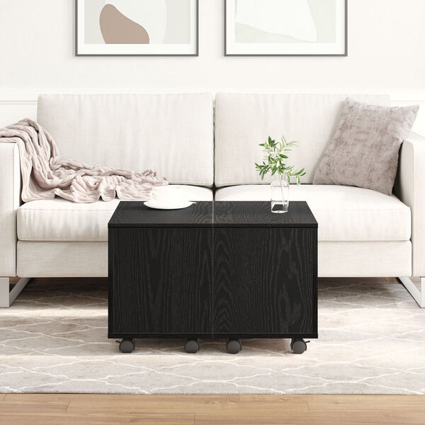 vidaXL Klubska miza Črni hrast 60 x 60 x 38 cm Konstruiran les