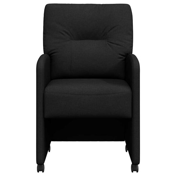 vidaXL Jedilni stoli s kolesi 2 pcs Črna 57 x 67 x 95 cm blago