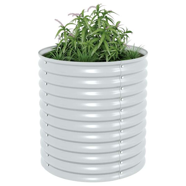 vidaXL Visoka greda 80x80x81 cm pocinkano jeklo srebrna