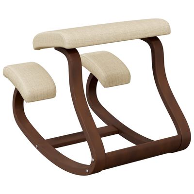 vidaXL Klečalni stol krem 48x71x51 cm vezana plošča breza