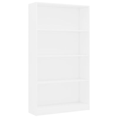 vidaXL Knjižna omara 4-nadstropna bela 80x24x142 cm iverna plošča