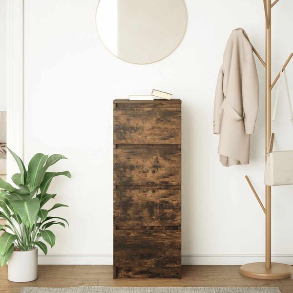 vidaXL Komoda dimljeni hrast 37,5x35x99 cm inženirski les