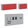 vidaXL Set delovnih omar s predalom s shranjevanjem 8 pcs Rdeča