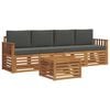 vidaXL Sedežne garniture Naravna in antracitna Masiven les akacije
