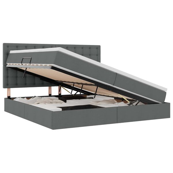 vidaXL Postelja z dodatnim prostorom za shranjevanje in vzmetnico