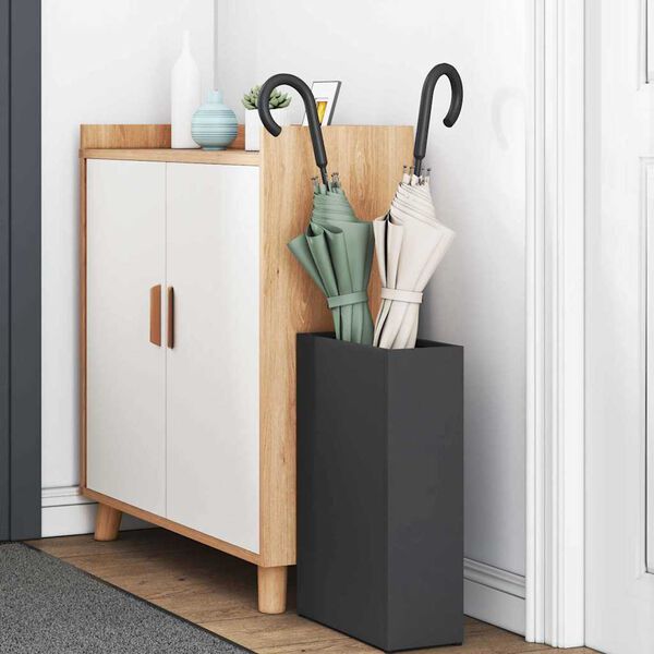 vidaXL Stojalo za dežnik Črna 28 x 12 x 41 cm Jeklo