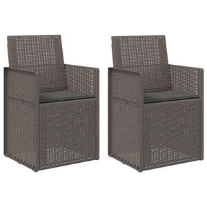 vidaXL Vrtni jedilni stoli 2 pcs Svetlo siva in antracit PP