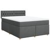 vidaXL Box spring posteljni z vzmetnico temno siv 140x190 cm blago