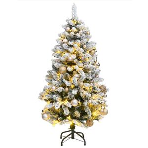 vidaXL Umetna novoletna jelka 150 LED diod in komplet bučk 120 cm