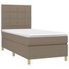 vidaXL Box spring postelja z vzmetnico LED taupe 90x190 cm blago