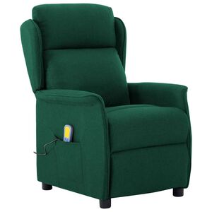 vidaXL Masažni stol Temno zelena 93.5 x 67.5 x 101.5 cm blago