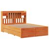 vidaXL Knjižna postelja brez vzmetnice vo&scaron;č. rjava 140x190 cm borovina