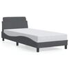 vidaXL Posteljni okvir Dover temno siv 90x190 cm žamet