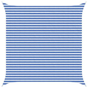 vidaXL Senčna platna 4,5 x 4,5 m HDPE Kvadrat Modra in bela