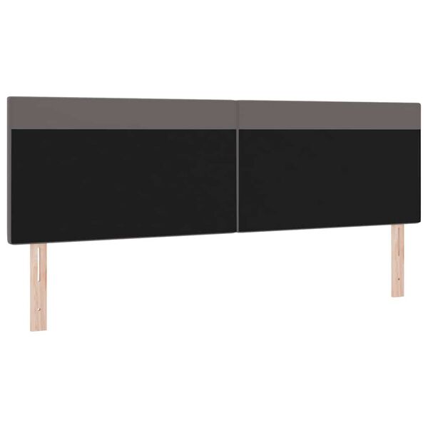 vidaXL LED glava postelje Siva 180 cm Umjetno usnje