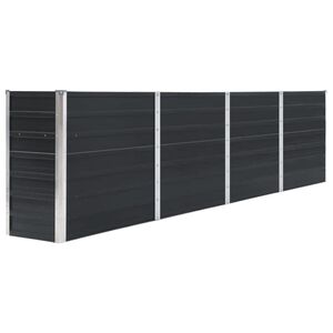 vidaXL Dvignjeno cvetlično korito 320x40x77cm pocinkano jeklo antracit