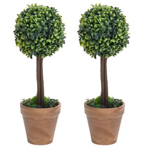 vidaXL Umetna rastlina pu&scaron;pan 2 kosa z lonci okrogle oblike 33 cm