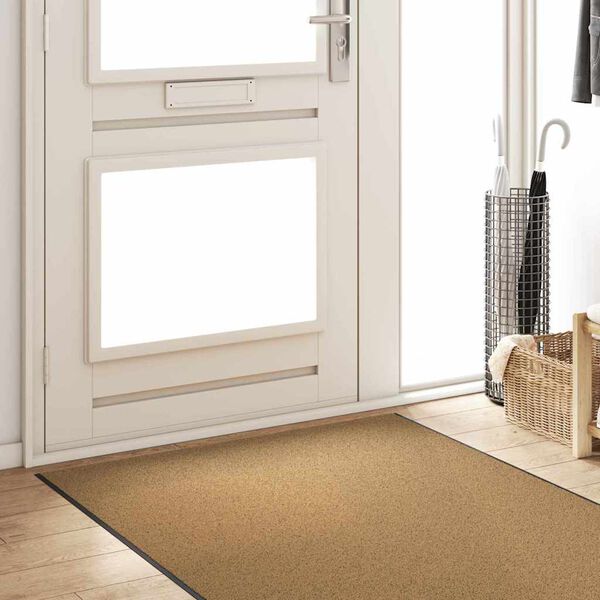 vidaXL Doormat Drugo Krema in črna 120 x 400 cm Poliamid in PVC