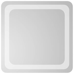 vidaXL LED kopalni&scaron;ko ogledalo Transparentno 40 x 40 cm kaljeno steklo