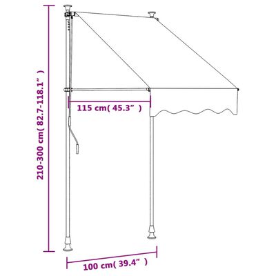 vidaXL Zložljiva tenda antracit 100x150 cm tkanina in jeklo