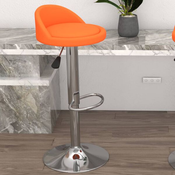 vidaXL Barski stolček oranžno umetno usnje