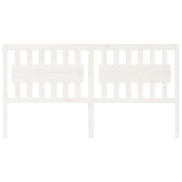 vidaXL Posteljno vzglavje belo 185,5x4x100 cm trdna borovina