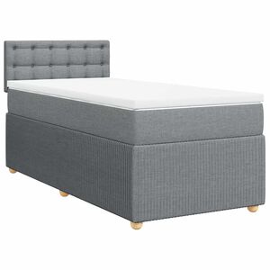 vidaXL Box spring postelja z vzmetnico svetlo siva 80x200 cm blago
