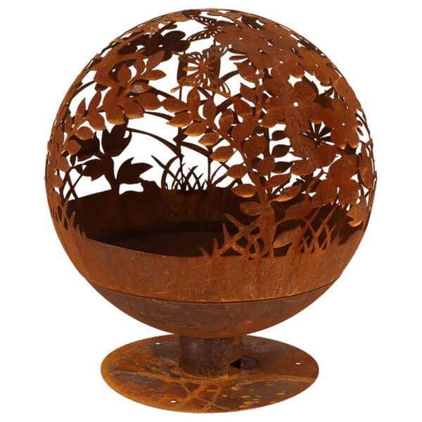 Esschert Design Ognji&scaron;če z lasersko izrezanim cvetjem rjasto FF294