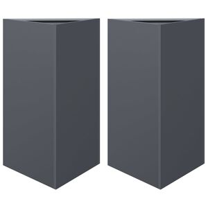 vidaXL Vrtno korito 2 kosa antracit trikotna 50x43x75 cm jeklo
