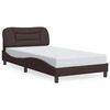 vidaXL Posteljni okvir brez vzmetnice Hvar temno rjav 100x200 cm blago