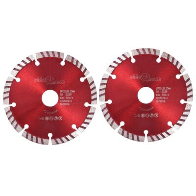 vidaXL Diamantni rezalni diski 2 kosa s turbo jeklom 125 mm