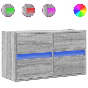 vidaXL Stenska TV omarica z LED lučkami siva sonoma 80x31x45 cm
