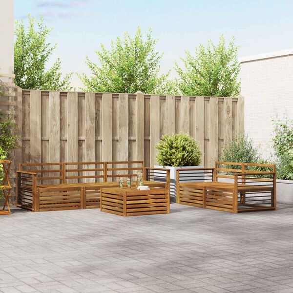 vidaXL Zunanja garnitura za sedenje 6 pcs Naravna