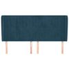 vidaXL Vzglavje z u&scaron;esi temno modra 163x23x118/128 cm žamet