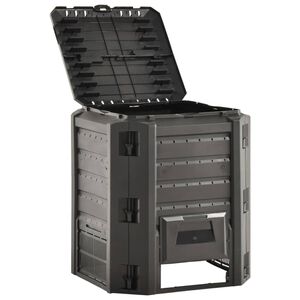 vidaXL Vrtni kompostnik črn 380 L