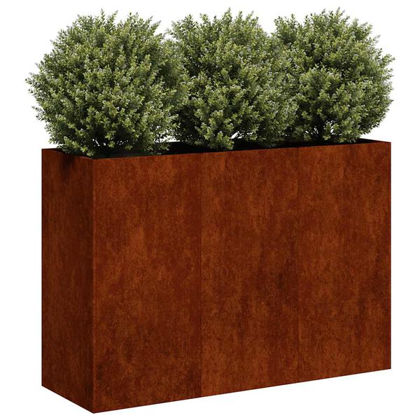 vidaXL Planter Rusty 120x40x80 cm Vremensko odporno jeklo