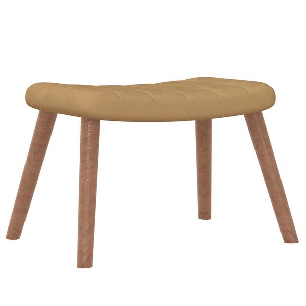 vidaXL Gugalni stol s stolčkom rjav žamet