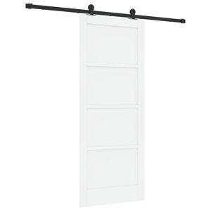 vidaXL Drsna vrata Bela in črna 83 x 202 cm Trdna borovina