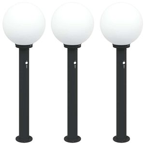 vidaXL Stebričke s senzorjem 3 kosi 80 cm črne IP44